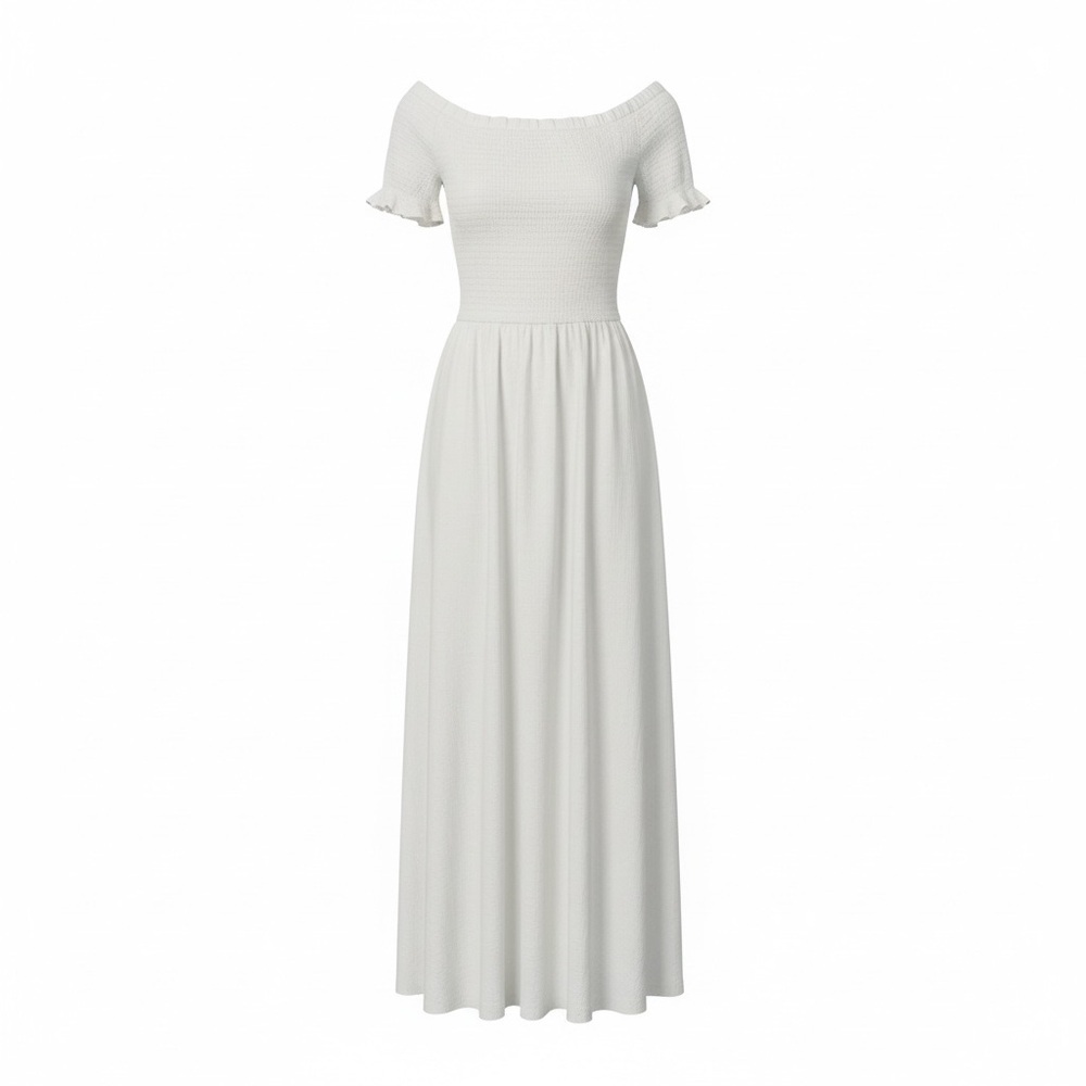 Kaktus White Off-Shoulder Maxi Dress